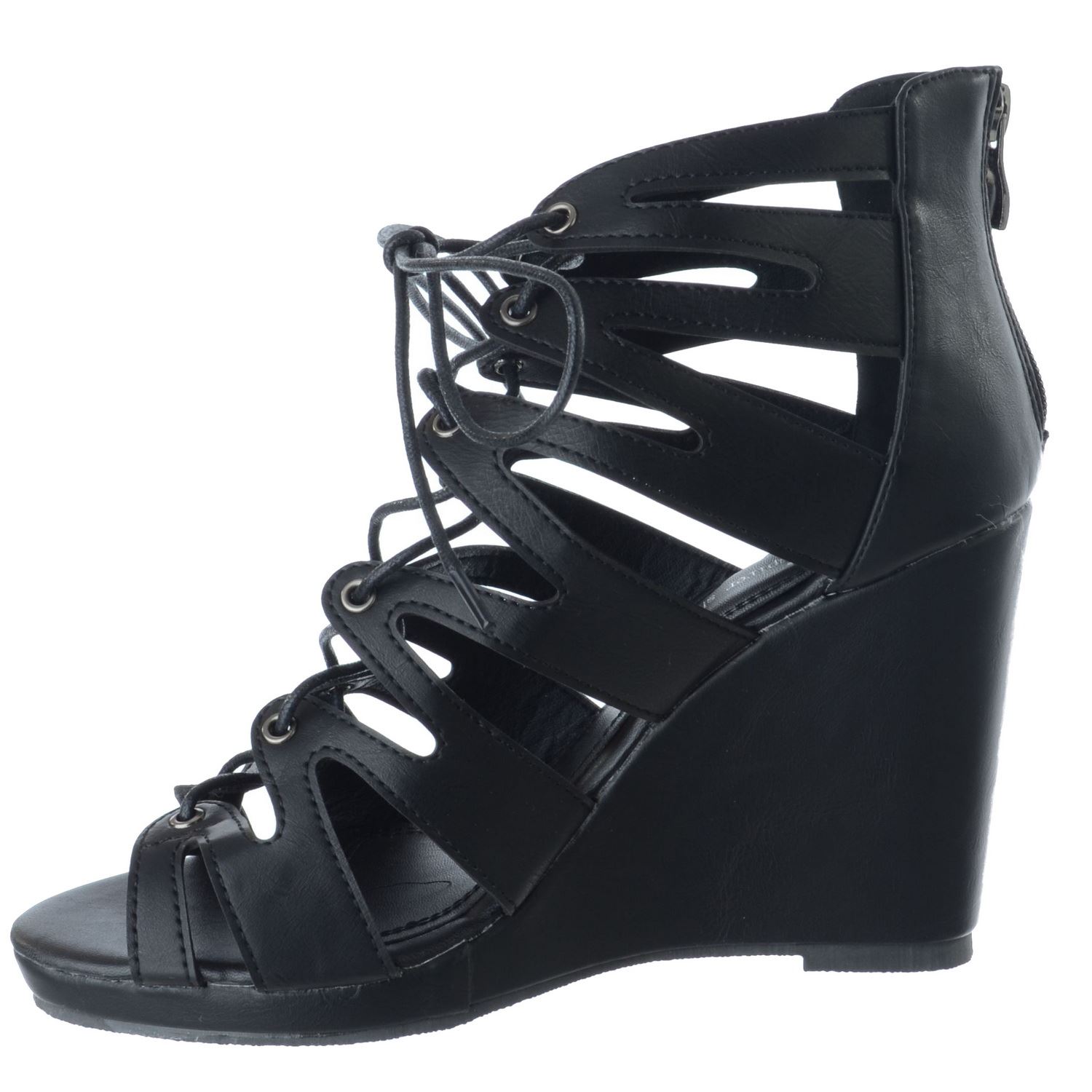 WOMENS HIGH HEEL CUT OUT WEDGES SANDALS LADIES PLATFORM WOMENS HIGH HEEL CUT OUT WEDGES SANDALS LADIES PLATFORM