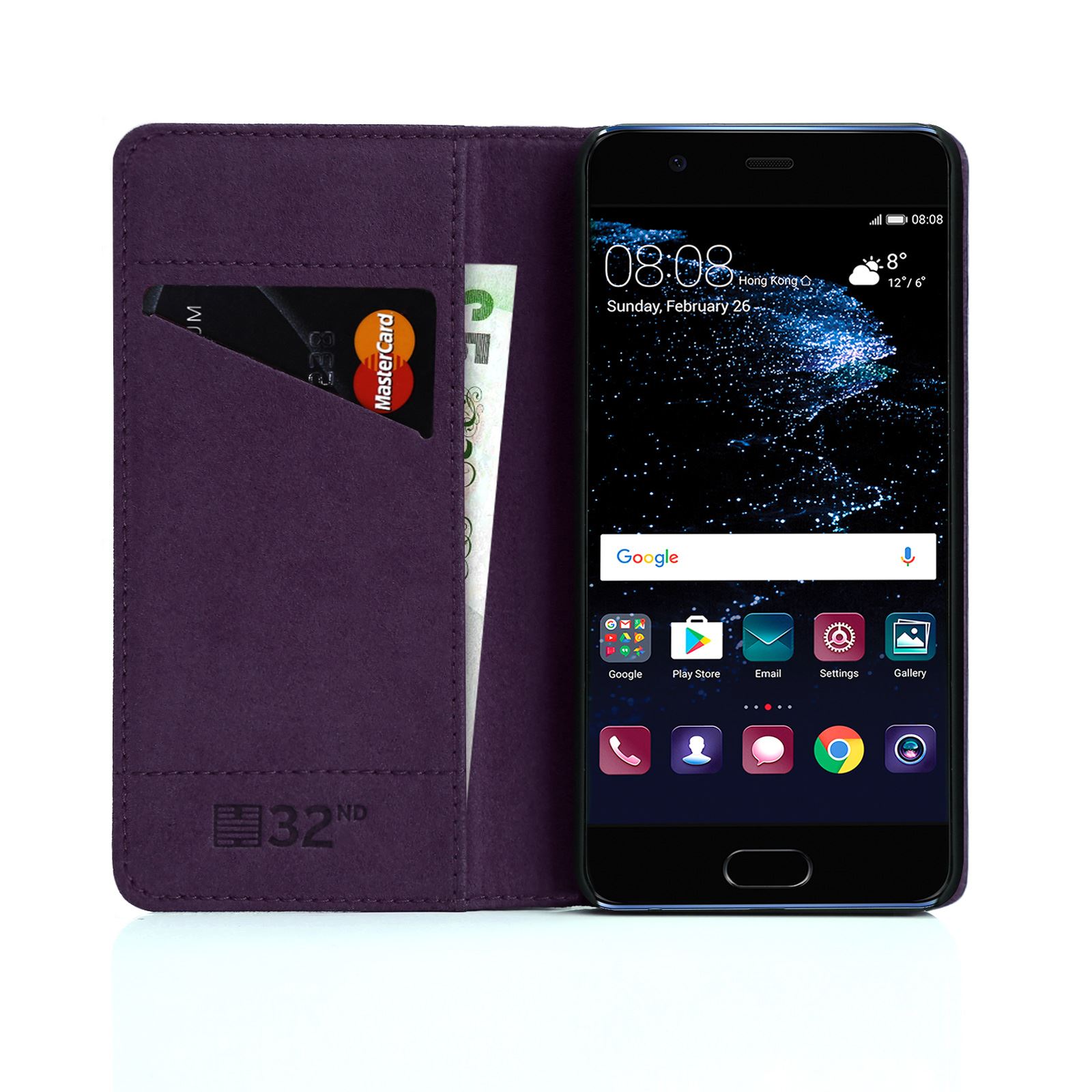 32nd Classic Series - Real Leather Book Wallet Case Cover For Huawei P10 - Picture 11 of 42