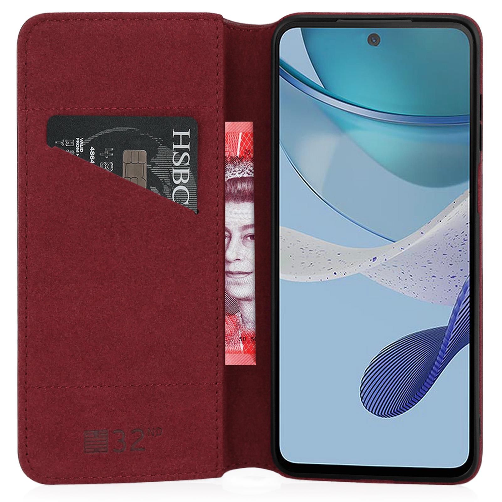 Case Cover For Motorola Moto G53 G54 G84 - Real Leather Book Wallet Flip - Picture 33 of 59