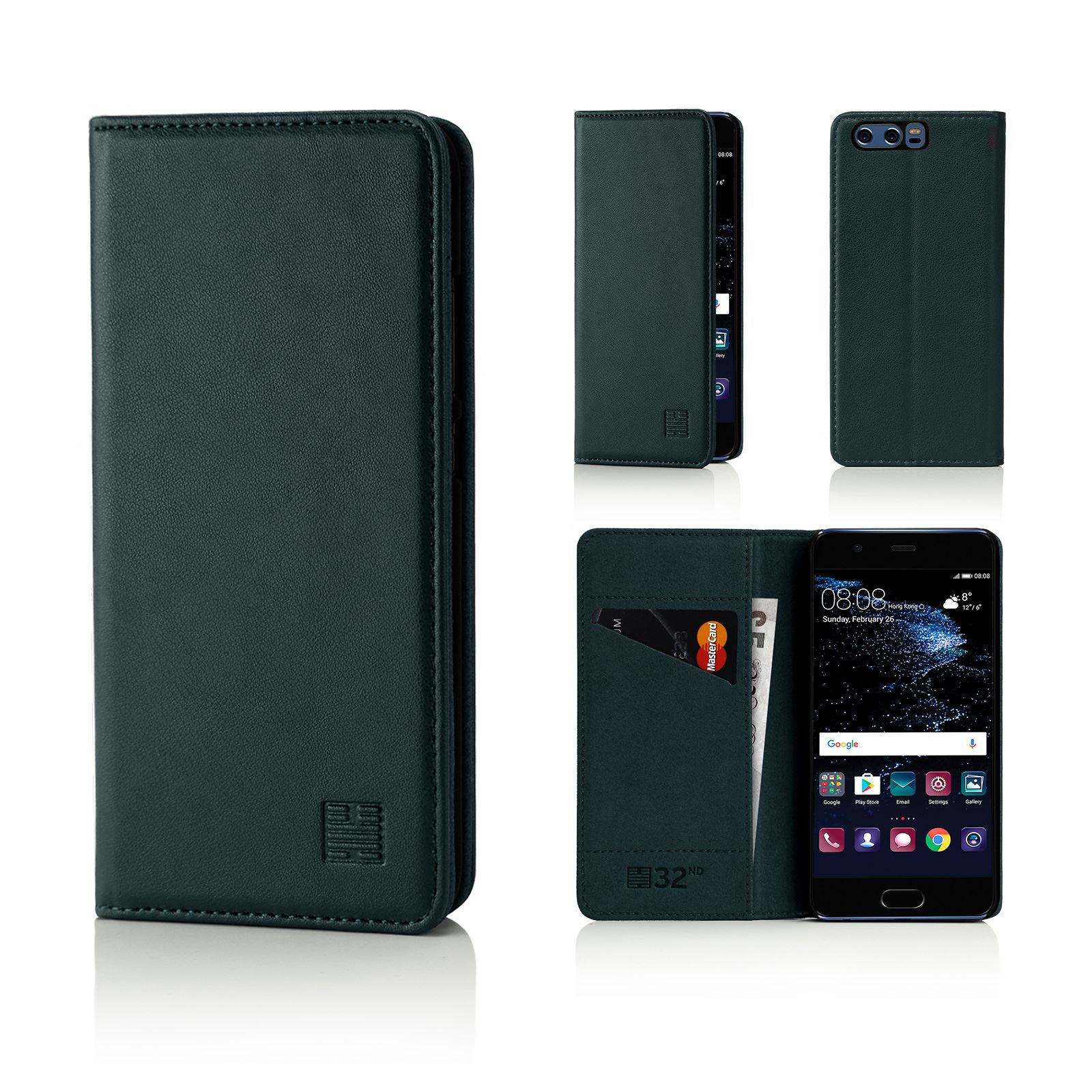 32nd Classic Series - Real Leather Book Wallet Case Cover For Huawei P10 - Picture 37 of 42