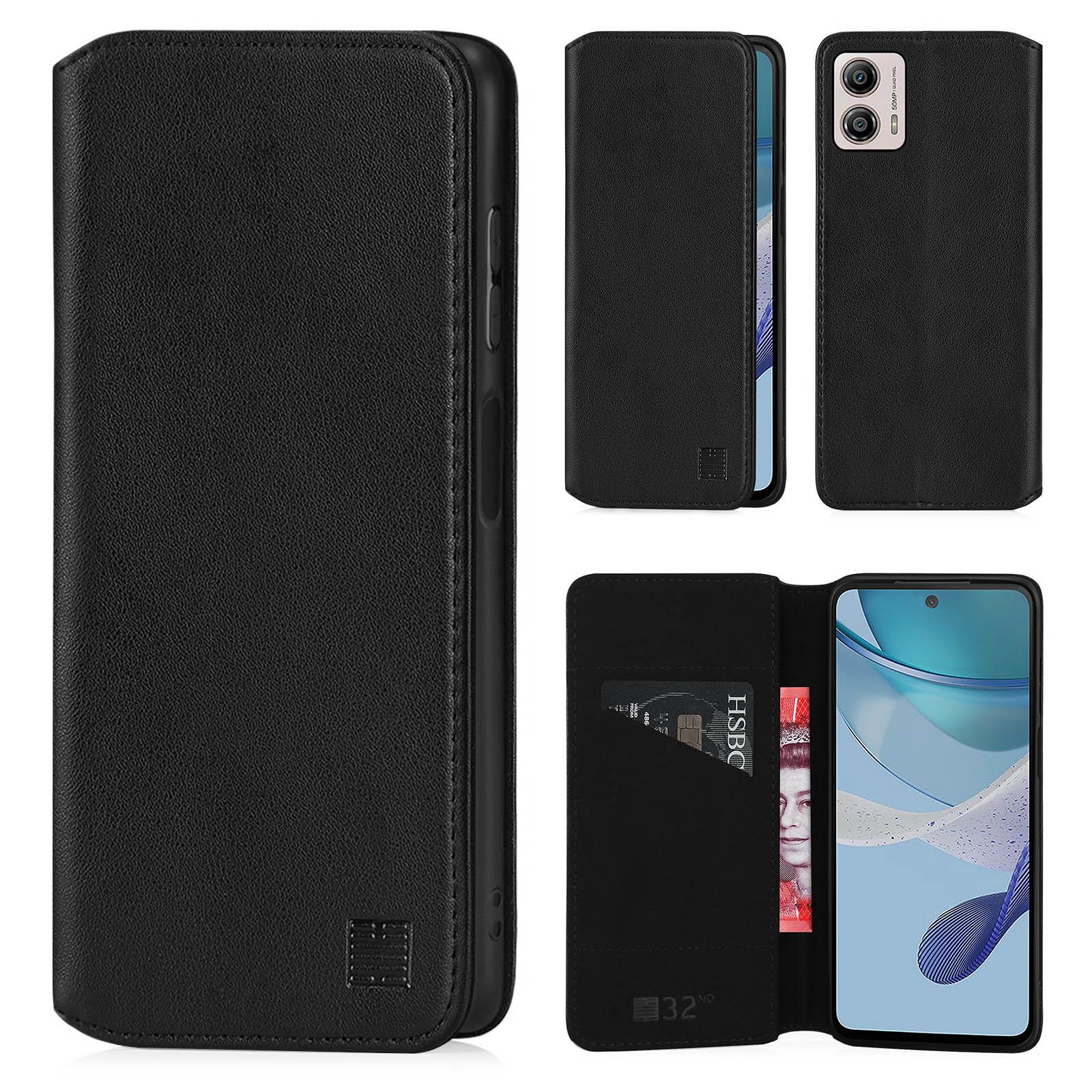 Case Cover For Motorola Moto G53 G54 G84 - Real Leather Book Wallet Flip - Picture 21 of 59