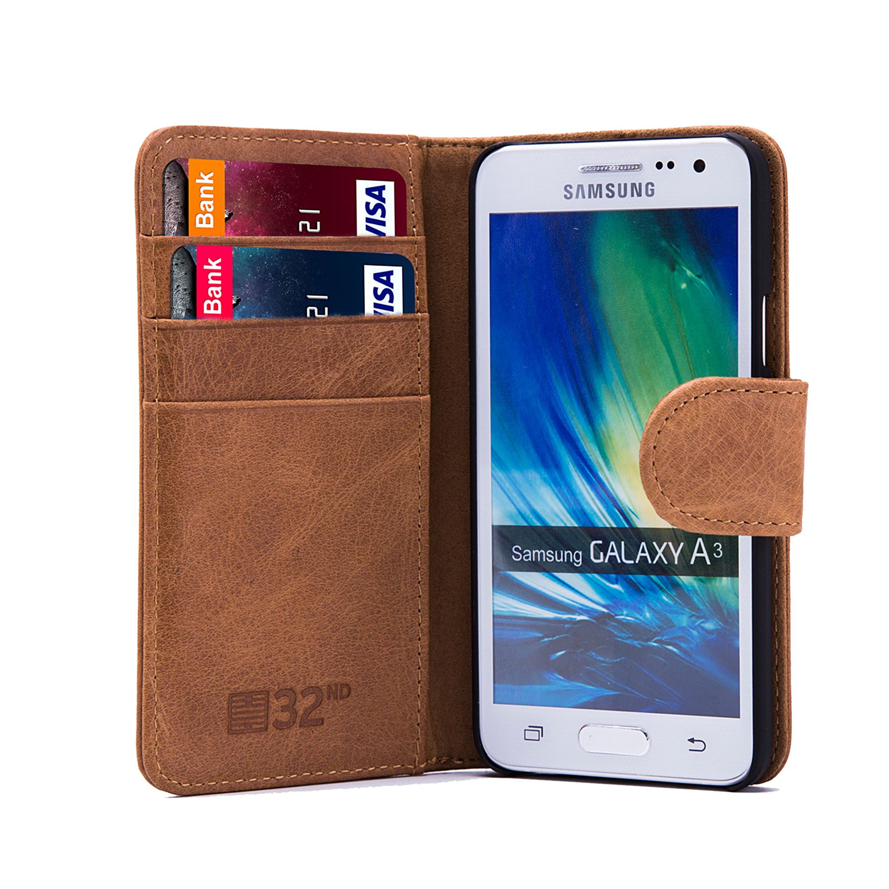 32nd Premium Series - Real Leather Book Wallet Case For Samsung Galaxy A5 (2016) - Picture 28 of 30