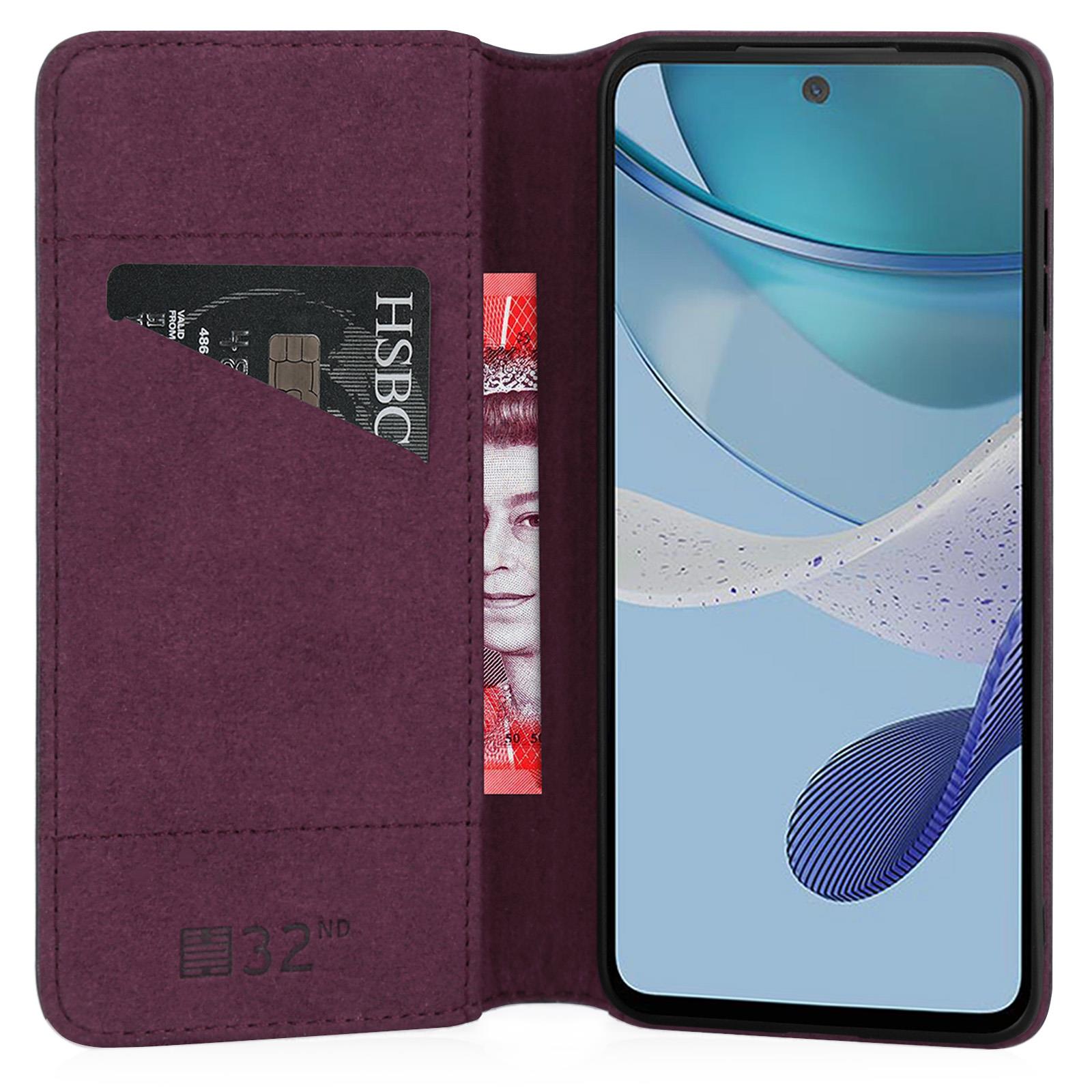 Case Cover For Motorola Moto G53 G54 G84 - Real Leather Book Wallet Flip - Picture 13 of 59