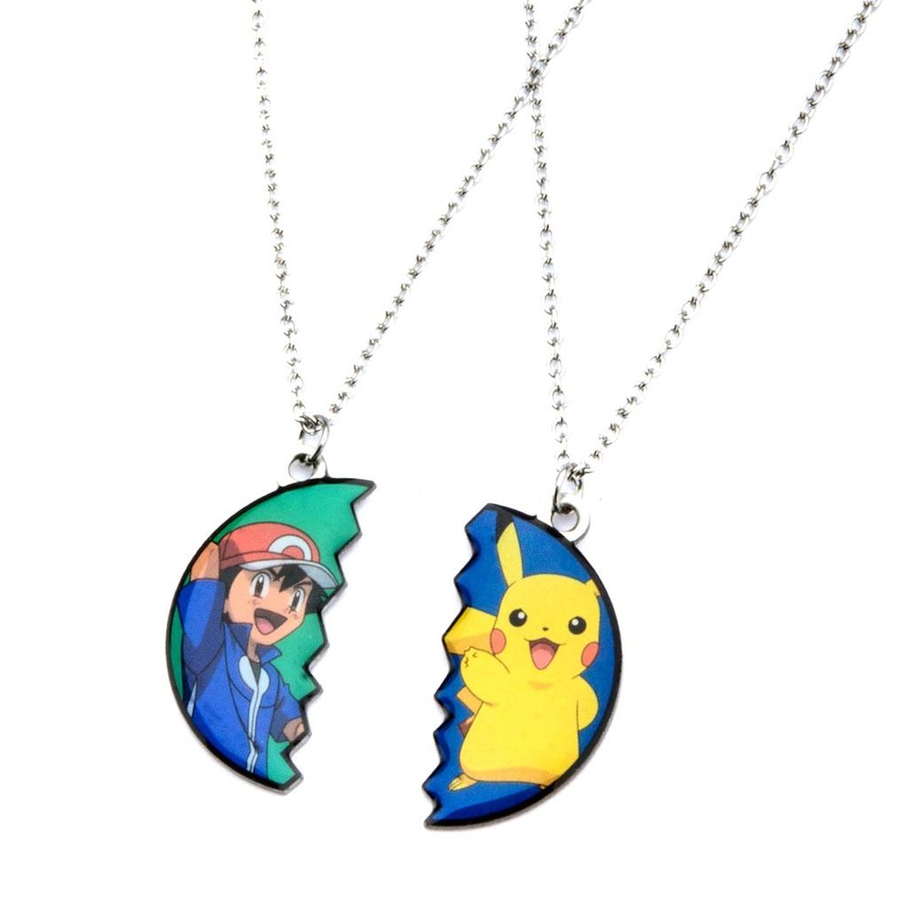 Pokemon Pikachu and Ash Ketchum Friendship Pendant Necklace 2 Piece