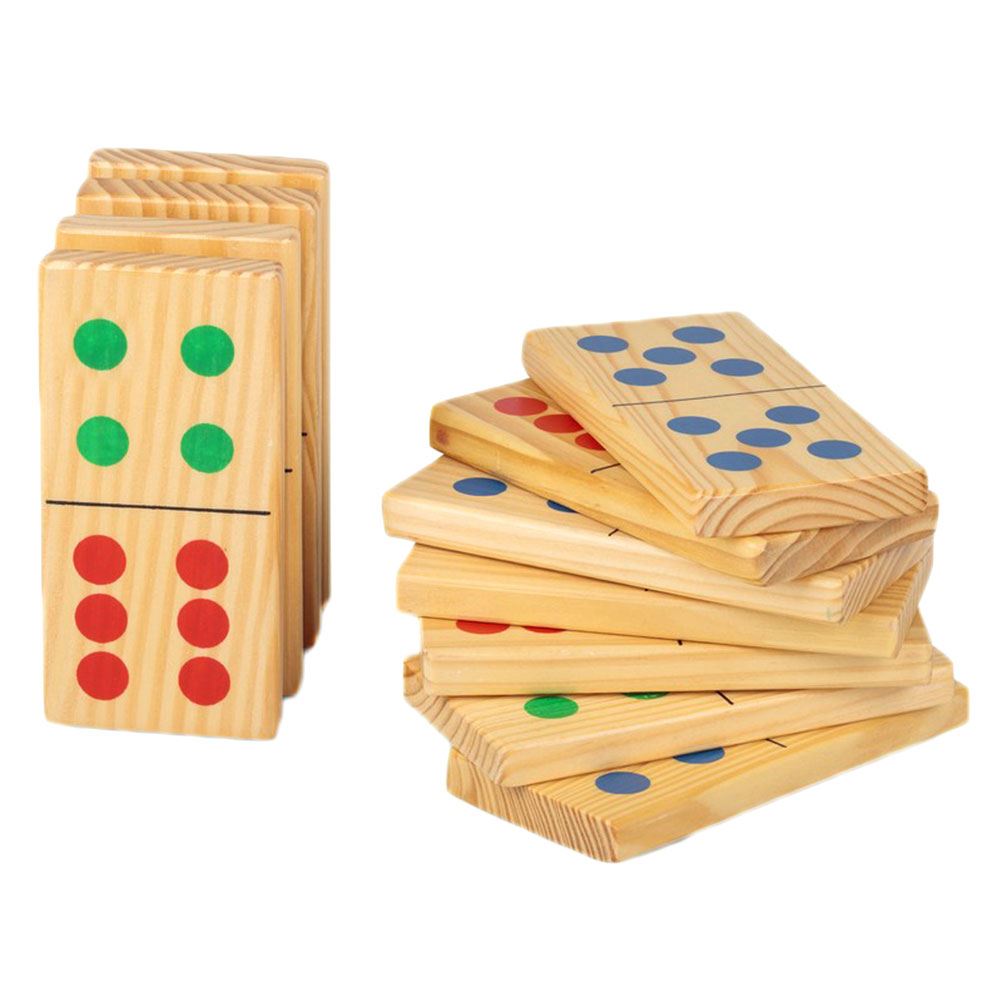 Children's 28 Colourful Giant Wooden Dominoes eBay