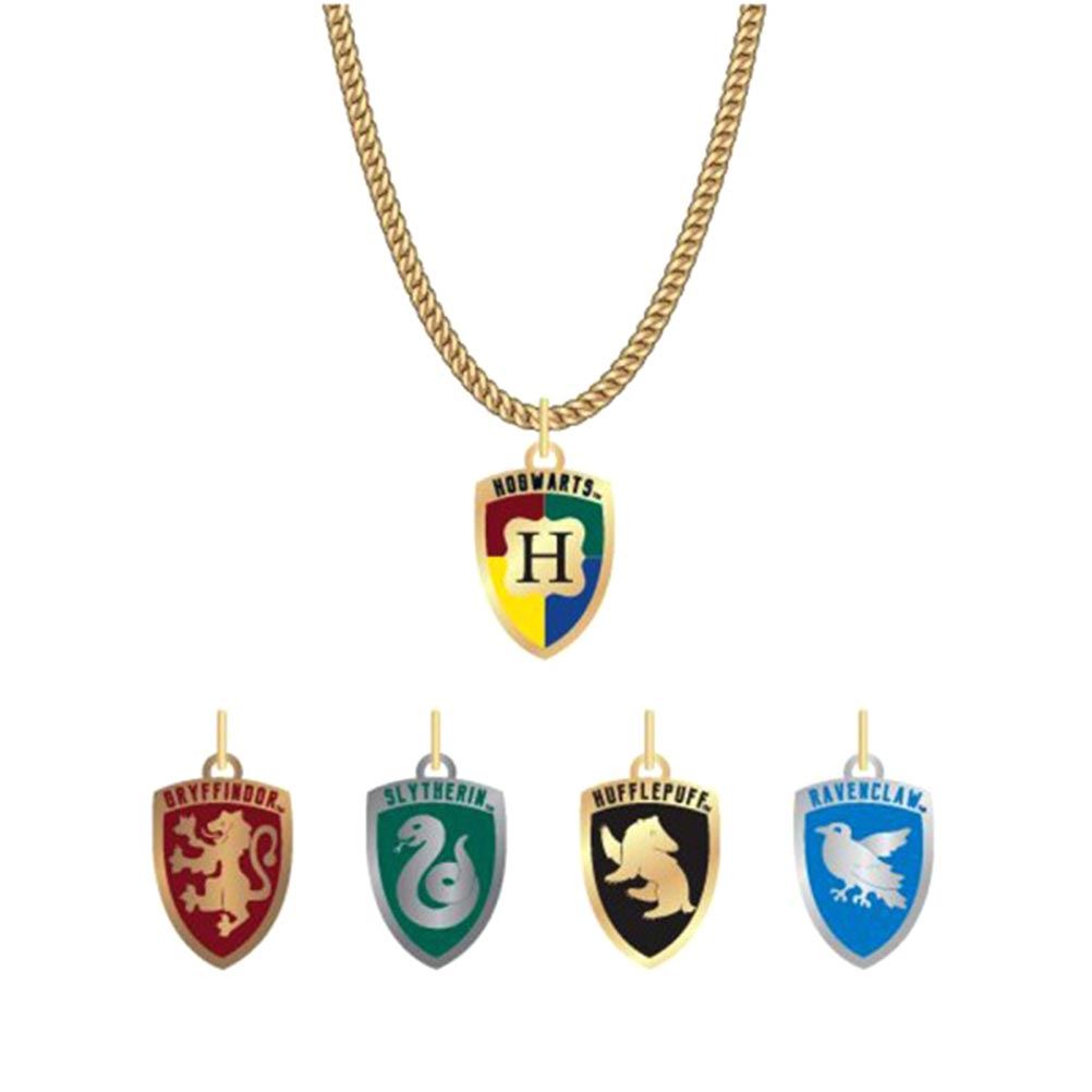 Official Harry Potter Hogwarts House Crest Necklace with 4 Changeable