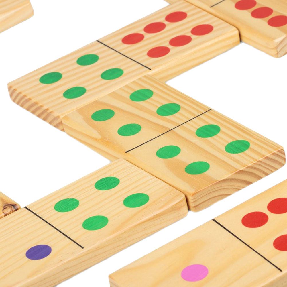 Children's 28 Colourful Giant Wooden Dominoes eBay