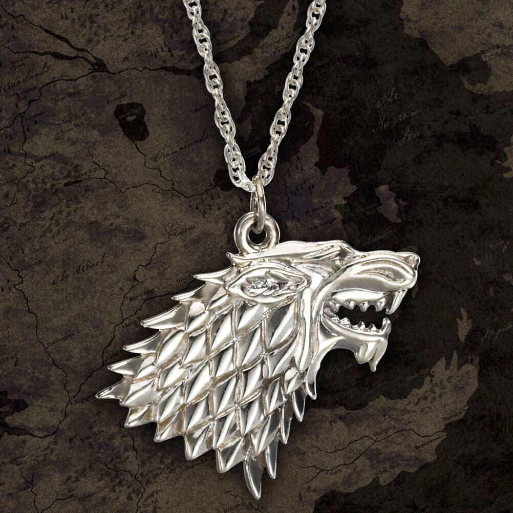 Official Game of Thrones Stark Sigil Wolf Sterling Silver Pendant