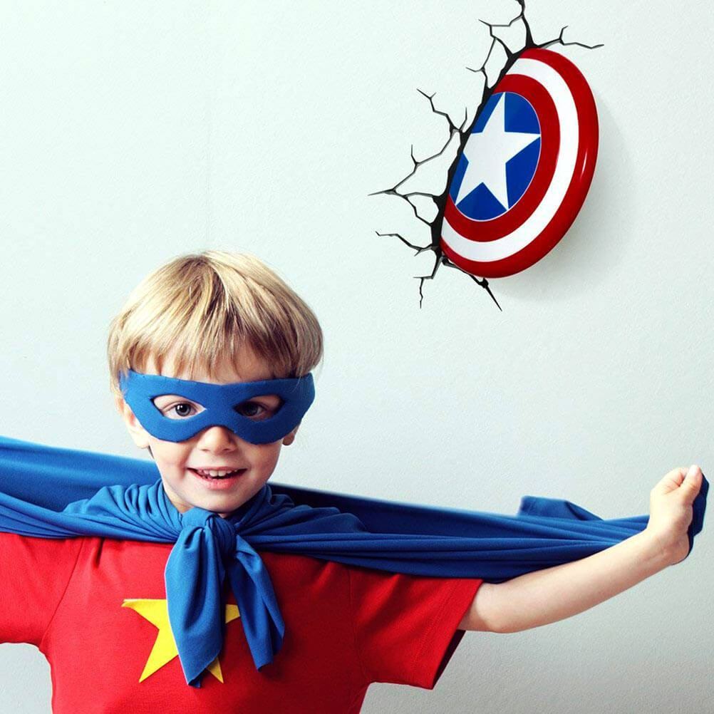 Marvel Captain America Schild 3D Wand Nachtlicht Schlafzimmer Lampe
