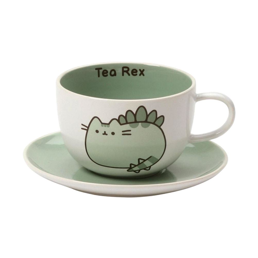 Pusheen Cat Ceramic TeaRex Cup and Saucer Set Boxed eBay