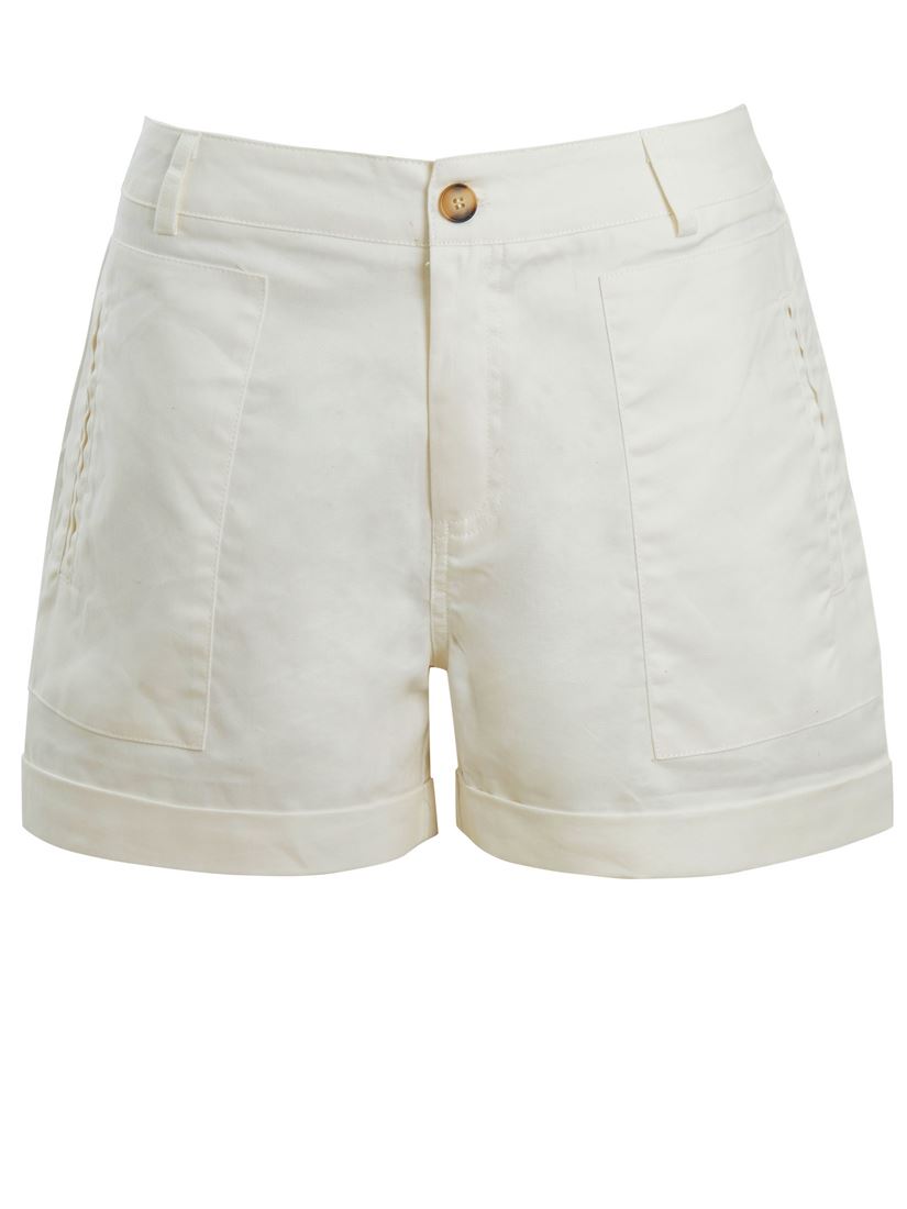 Womens Cotton Shorts High Waist Tailored Short Size 8 10 12 14 Black