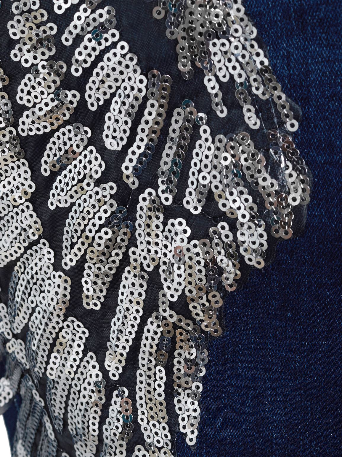 denim jacket with sequin angel wings