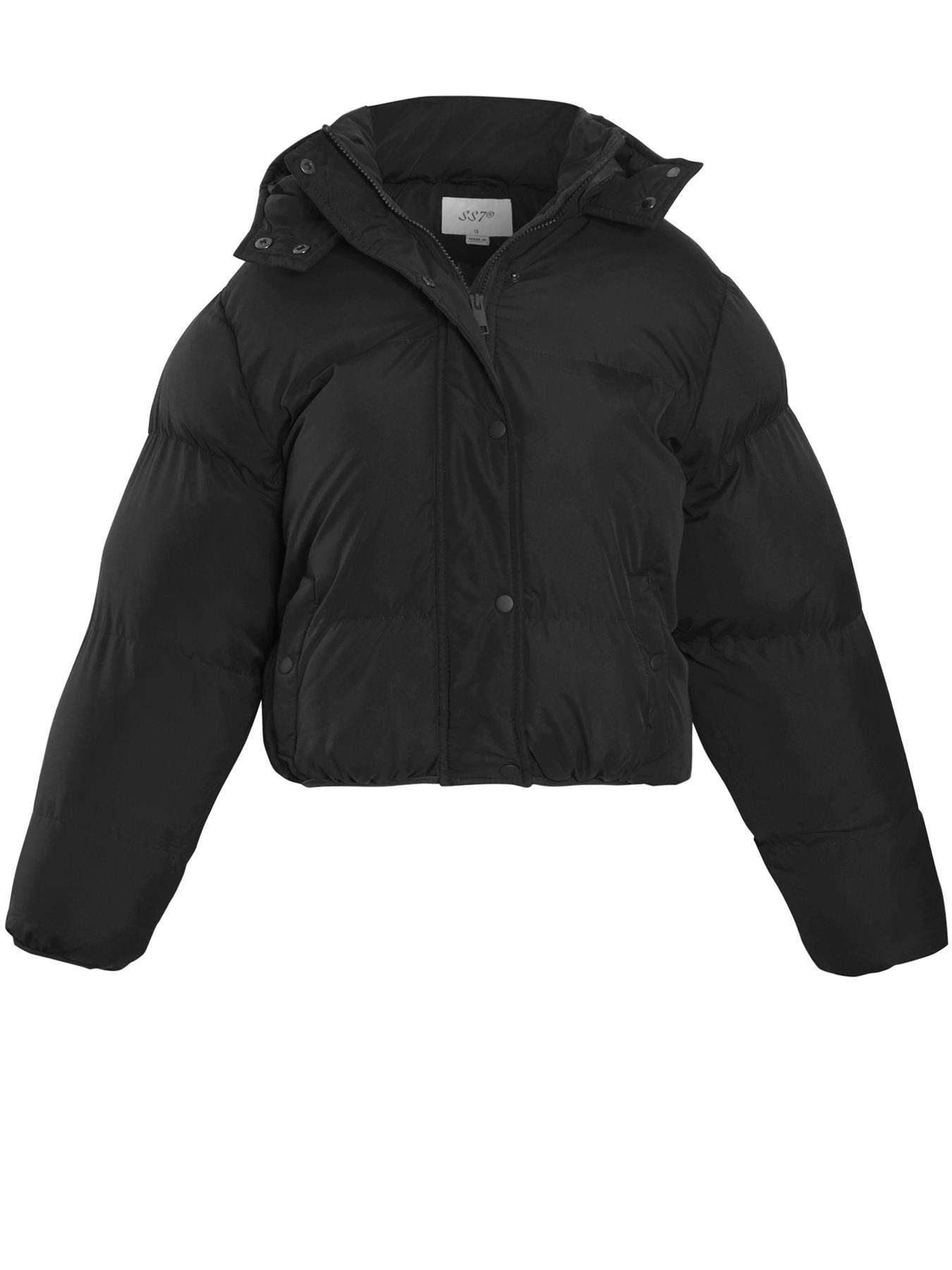 Girls Puffer Jacket Padded Coat Black Bomber Green Age 10 9 8 12 13 7 11 Years - Picture 6 of 12