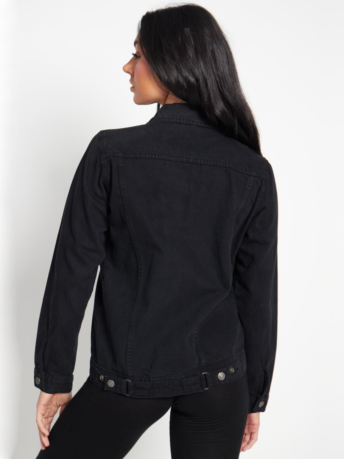 Damen Jeansjacke schwarz Jeansjacken blau Größe 14 16 8 10 12 bequeme Passform - Bild 5 von 10