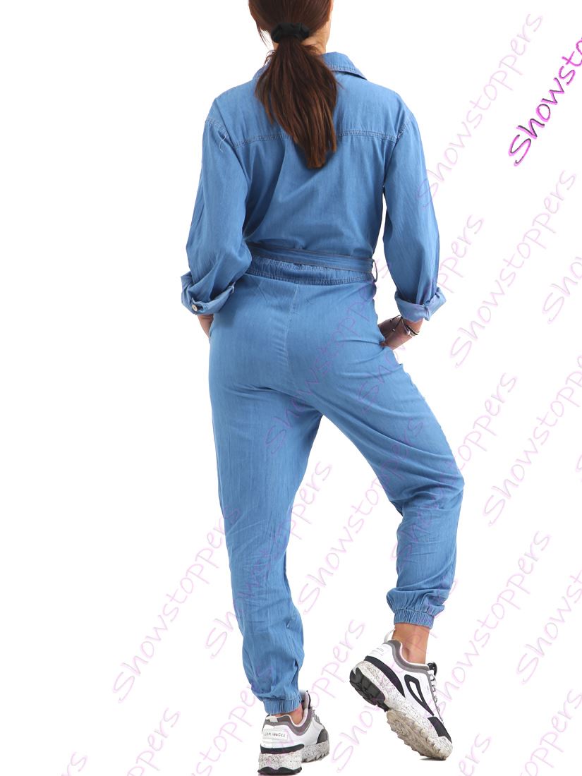 Damen Overall Denim Kesselanzug Blau Größe 10 12 14 8 All in One - Bild 4 von 5
