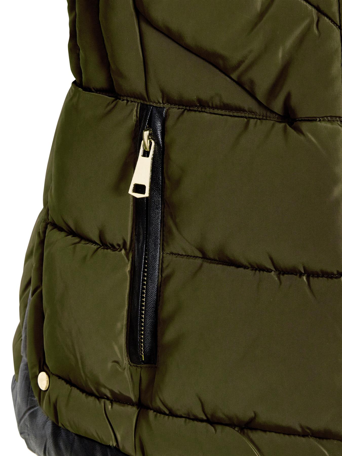 Damen wattierter Mantel Kapuze Winter wasserdicht Kunstfell Jacke Größe 10 12 14 16 8 - Bild 14 von 14