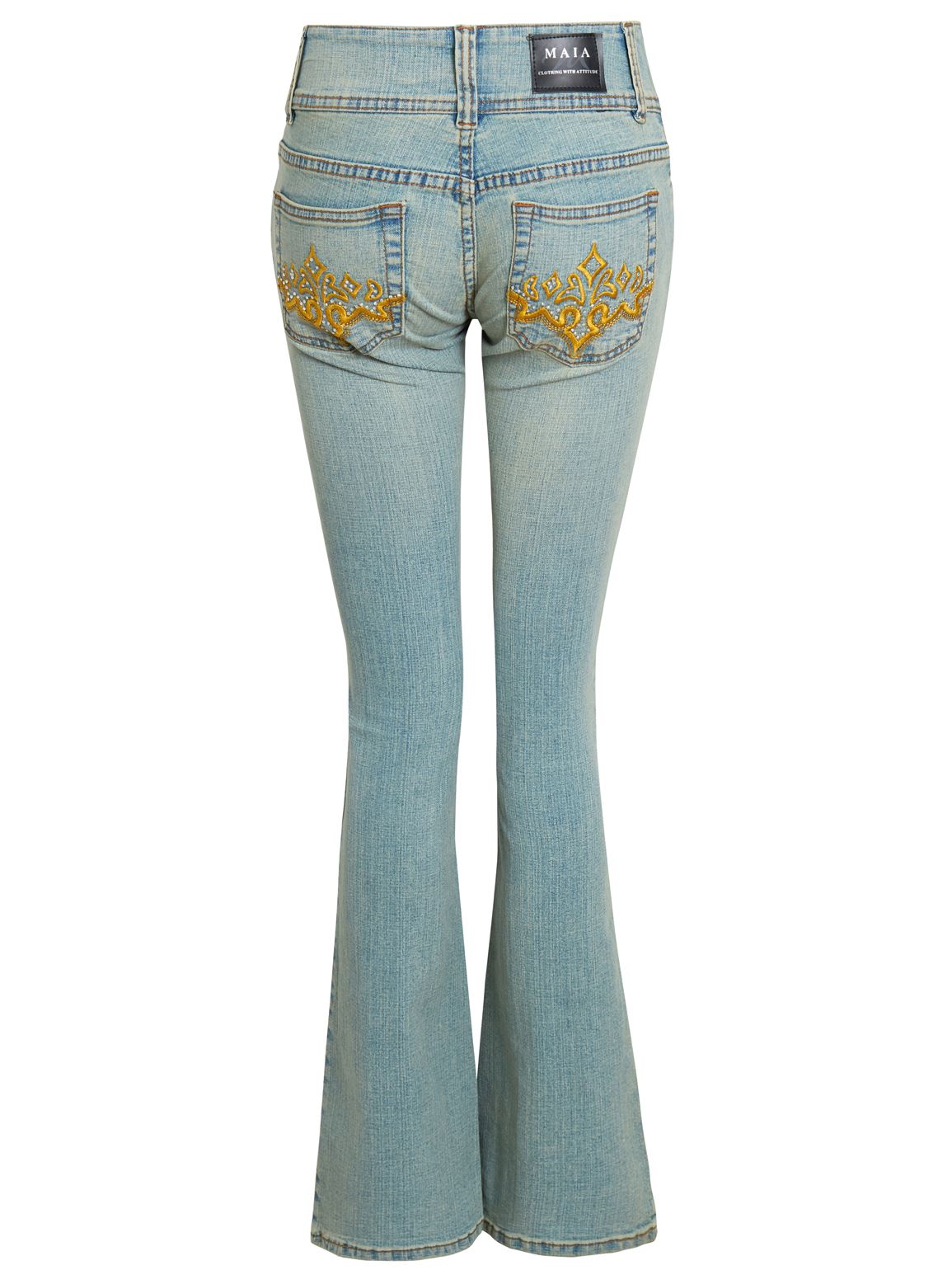 Womens Light Blue Green stretch Jean Denim Bootcut Jeans Size 8 10 12 14 New - Picture 5 of 6