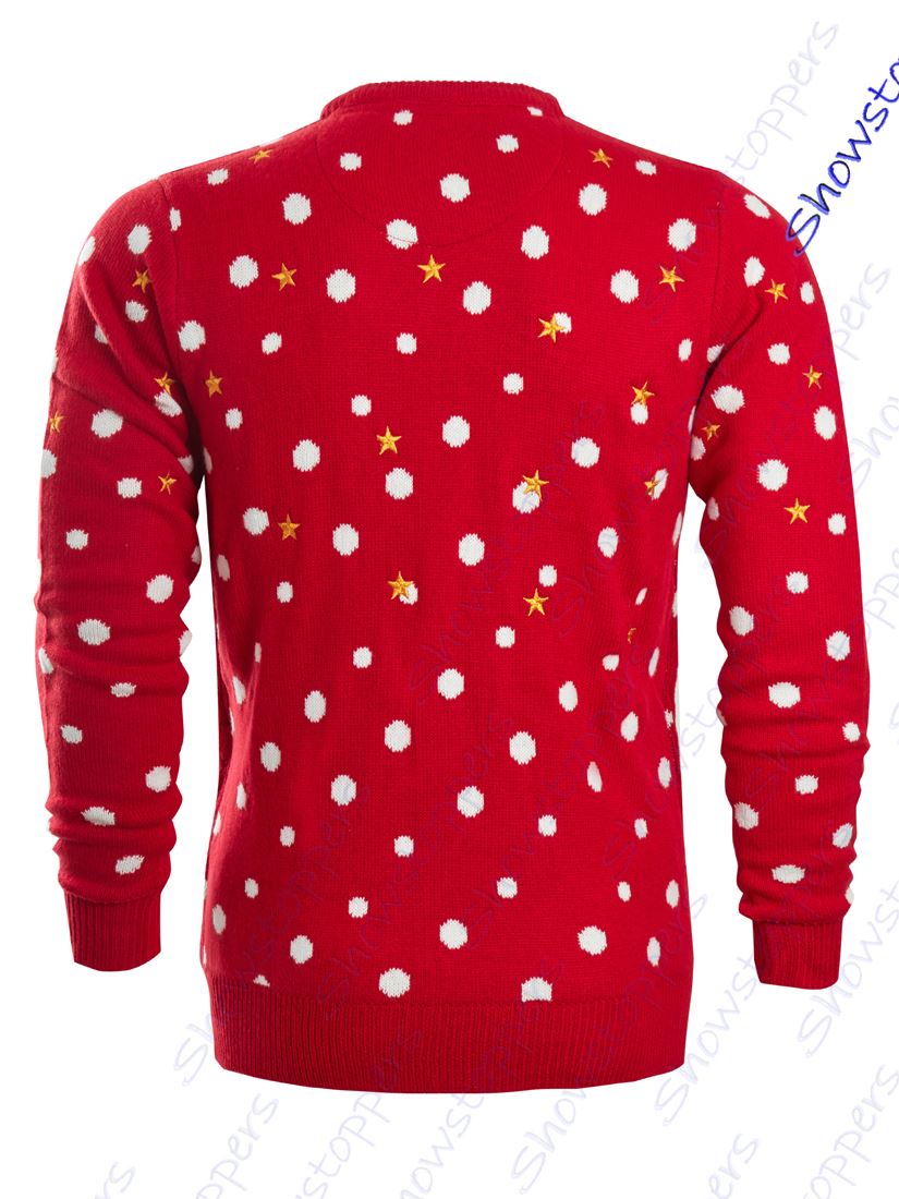 Mens Christmas Jumper LIGHTS Red Elf Xmas Snowman Size S M L XL Green Novelty eBay