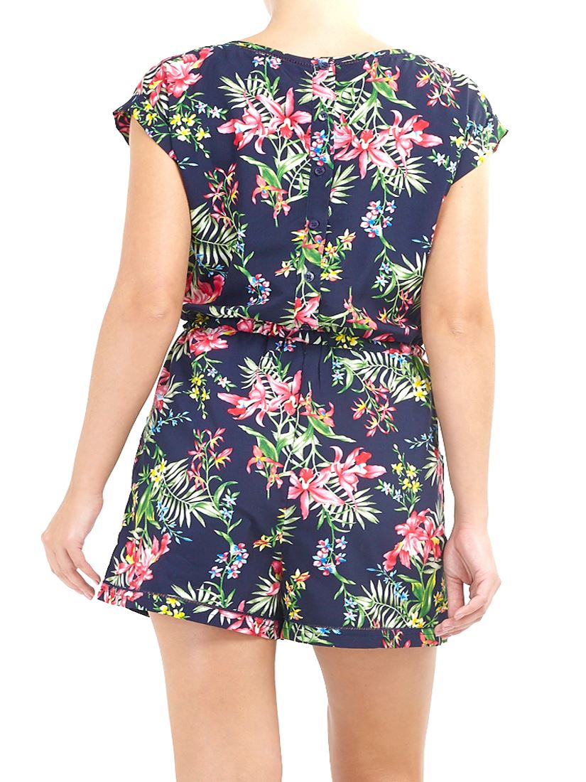 Womens Playsuit Elasticated Waist Jumpsuit Navy Shorts Plus Size 16 18