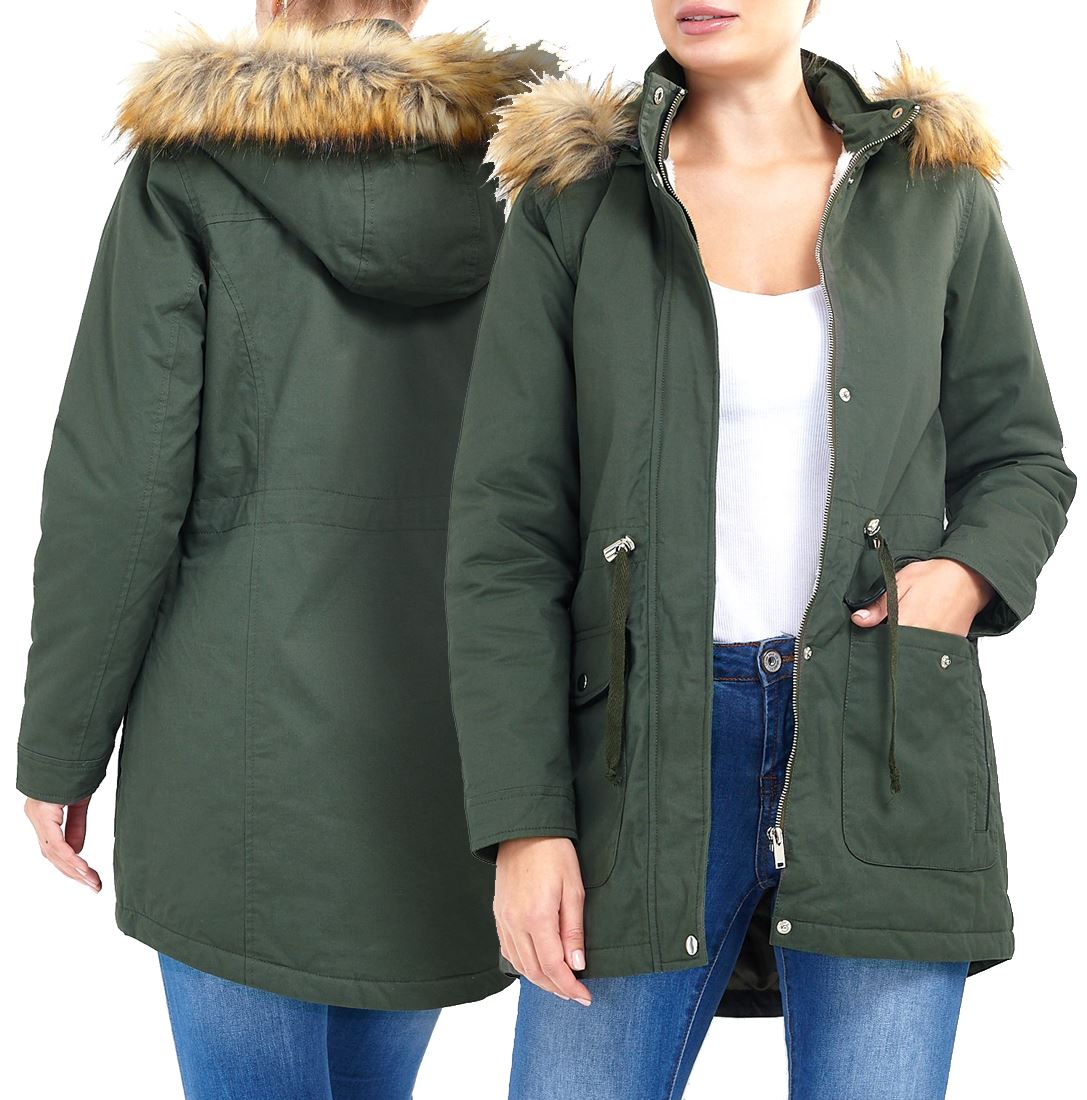 ladies plus size parka coats