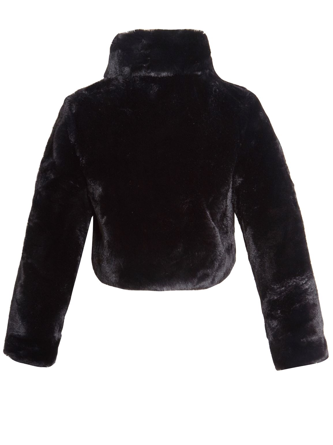 Womens Faux Fur Cropped Jacket Coat Size 12 8 10 14 6 Black Grey eBay