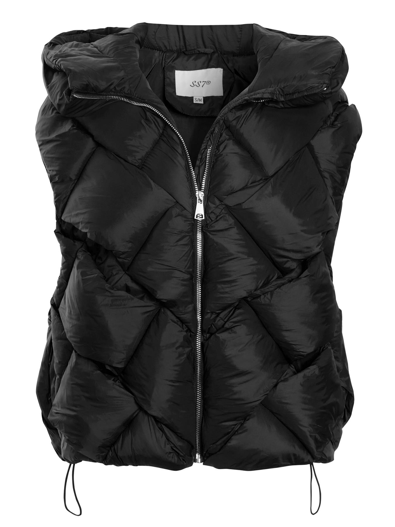 Womens Gilet Bodywarmer Jacket Quilted Sleeveless Waistcoat Size 10 12 14 Black