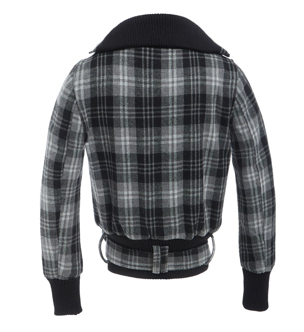 Womens Wool Check Jacket Ladies Coat Size 8 10 12 14 Black Pink Grey