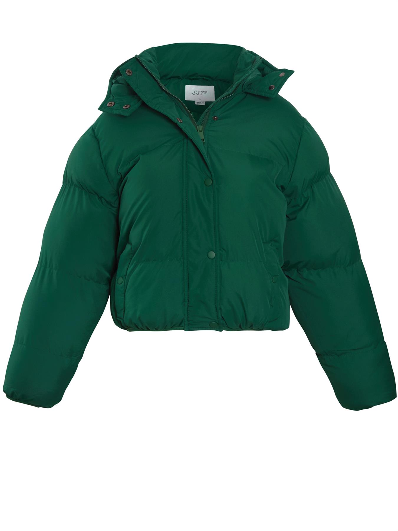 Girls Puffer Jacket Padded Coat Black Bomber Green Age 10 9 8 12 13 7 11 Years - Picture 10 of 12