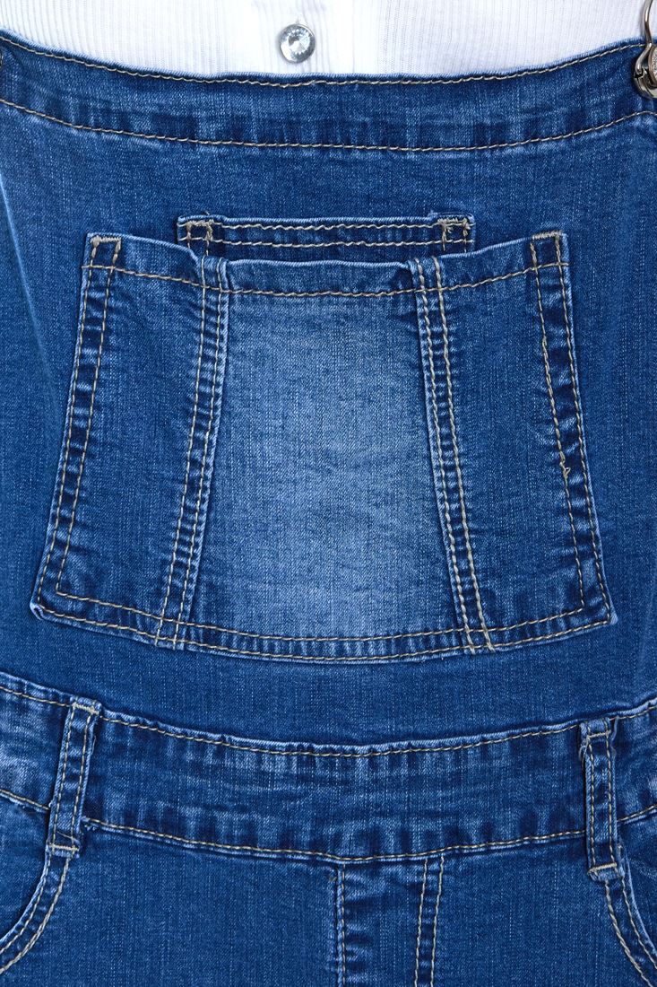 Dungarees Slim Fit Stretch Denim Blue Girls Age 8 10 12 14 16 Years Jeans - Picture 7 of 7