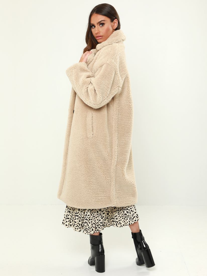 Womens Faux Fur Coat Luxurious Teddy 