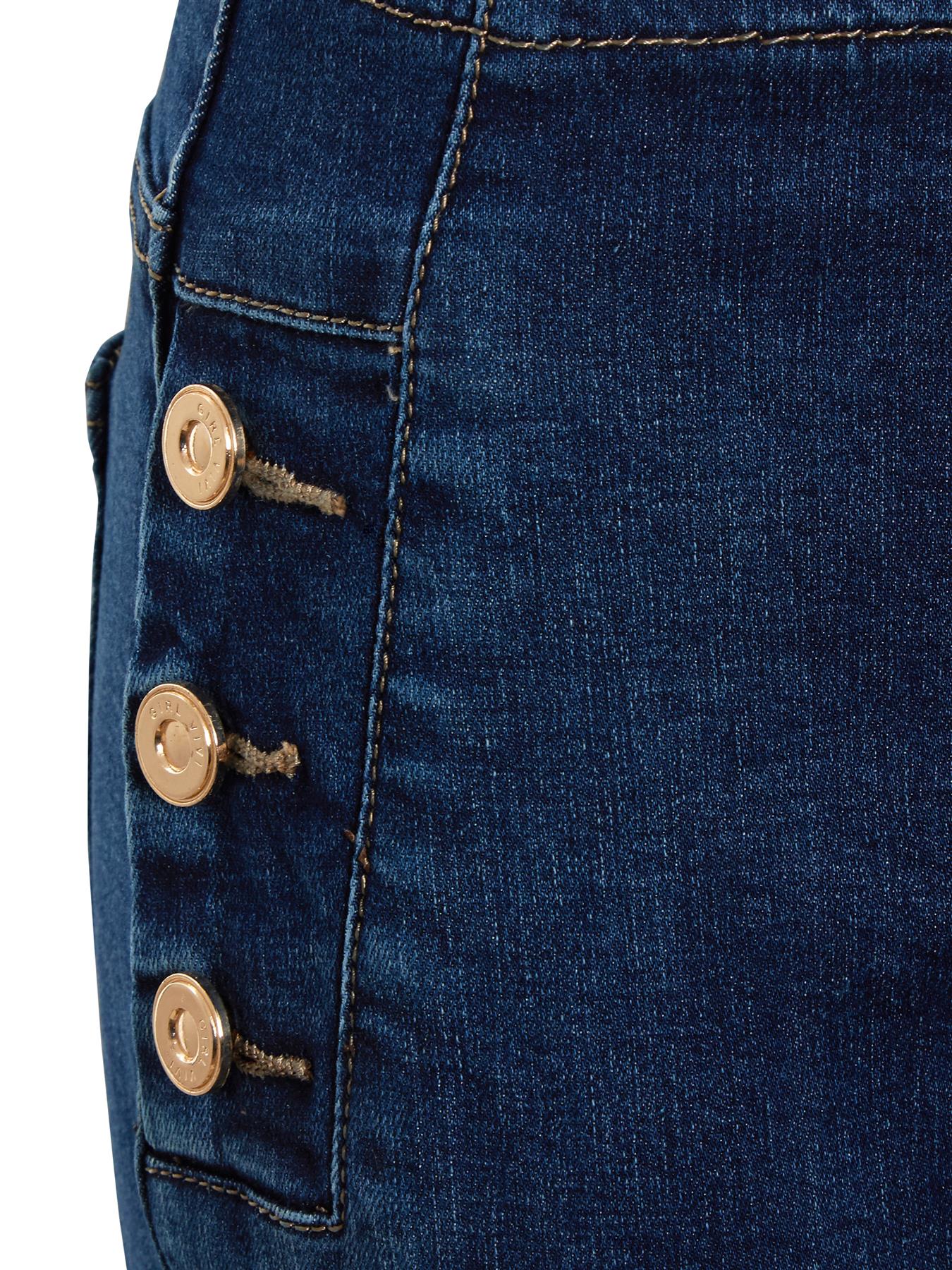 Damen High Waist Jeans Skinny Denim Slim Jeans Größe 8 10 12 14 6 Neu Knopf - Bild 11 von 11