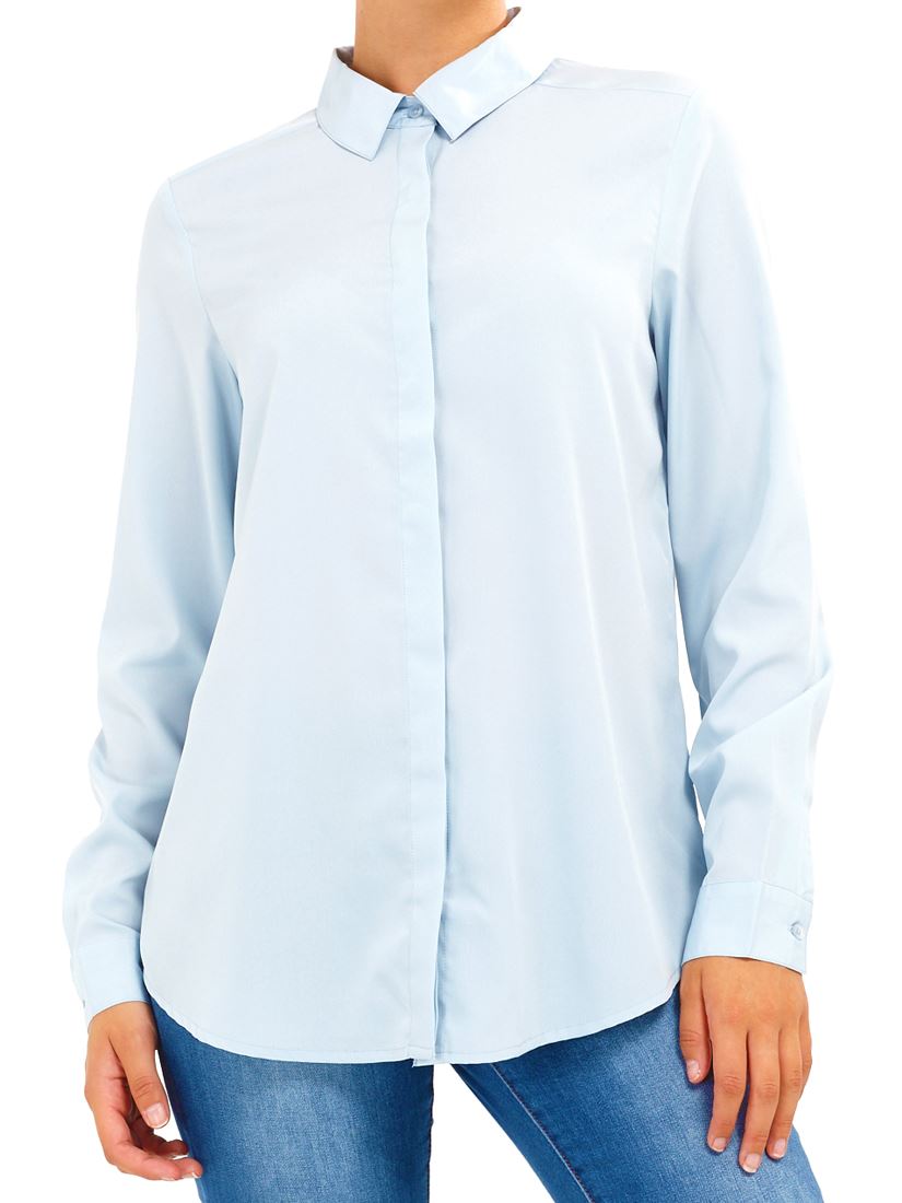 Womens Buttoned Collar Shirt Pale Blue 