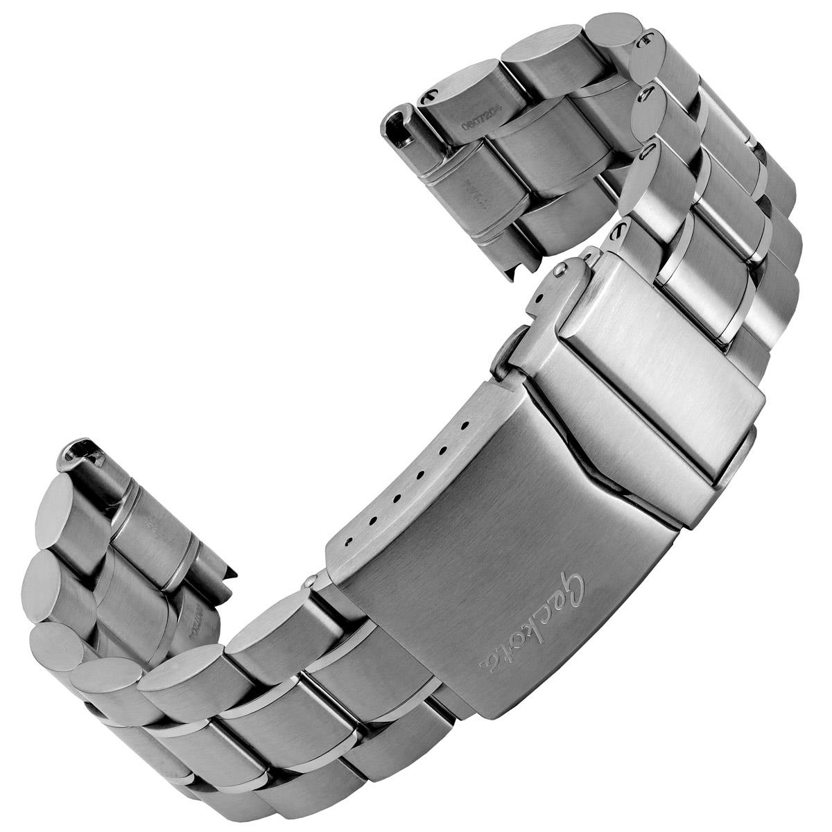 Geckota shawfield solido in metallo in Acciaio Inox Cinturino Orologio  Subacqueo Bracciale | eBay