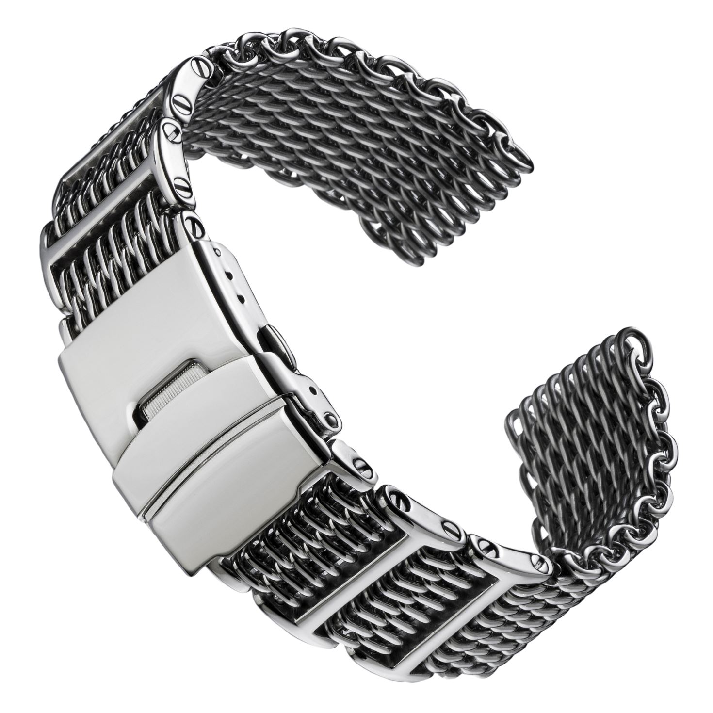 SHARK MESH 316L IN ACCIAIO INOX DIVER Cinturino Regolabile Lunghezza 4x H  collegamenti EUR 56,99 - PicClick IT