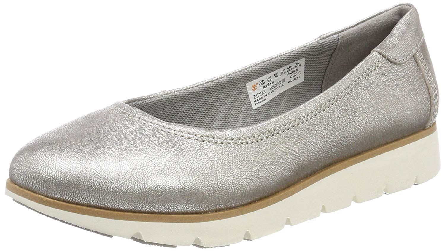 Timberland Women's Florence Air Ballerina Doll Boat Silver Shoes A1SYX | eBay