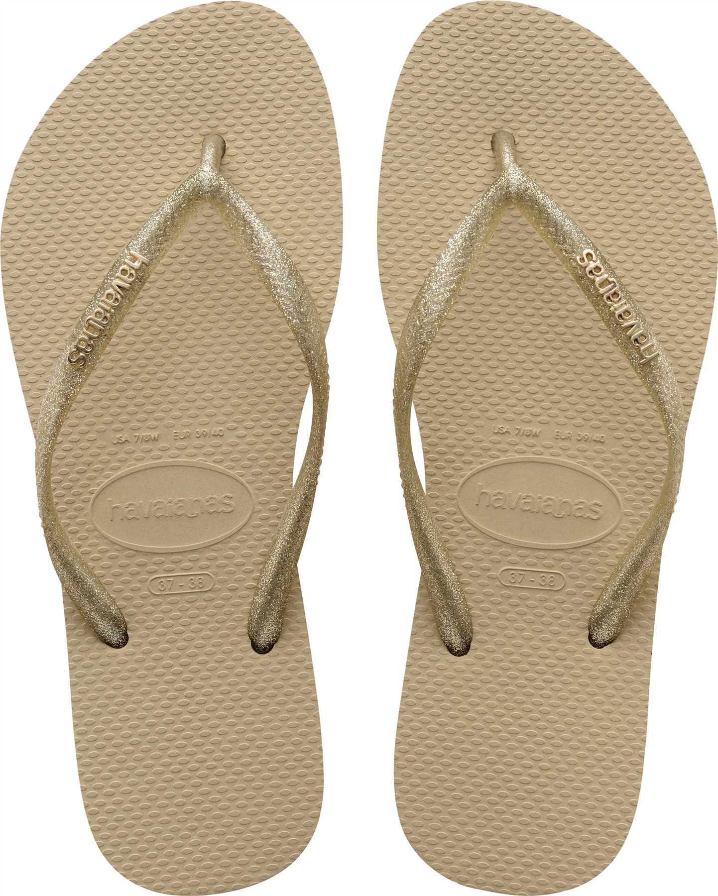 Havaianas Women Slim Logo Metal Sand Grey/Light Golden Flip Flops | eBay