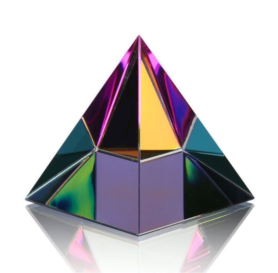 Rainbow Iridescent Pyramid Crystal Healing Prism Optical Science