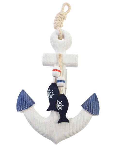 Wood Nautical Anchor Wall Hanging Hook Life Buoy Fish Hanger Home Decor 7290025688854 Ebay