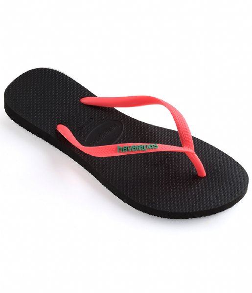 black and coral havaianas