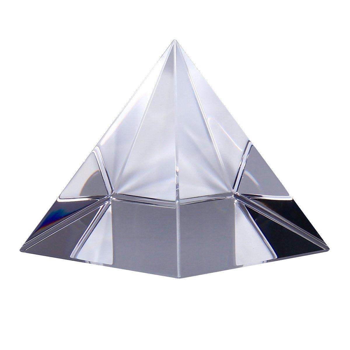Clear Optical Glass Pyramid Crystal Healing Prism Science Optics