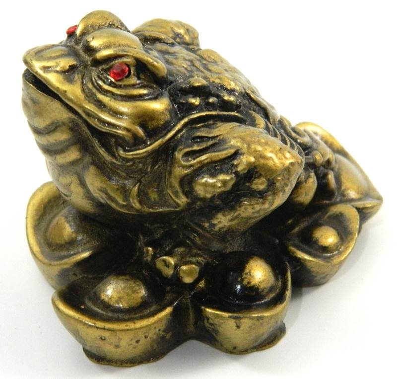 New 70mm Asian Fortune Frog Red Resin Figurine Chinese Coins Feng Shui Statue Feng Shui