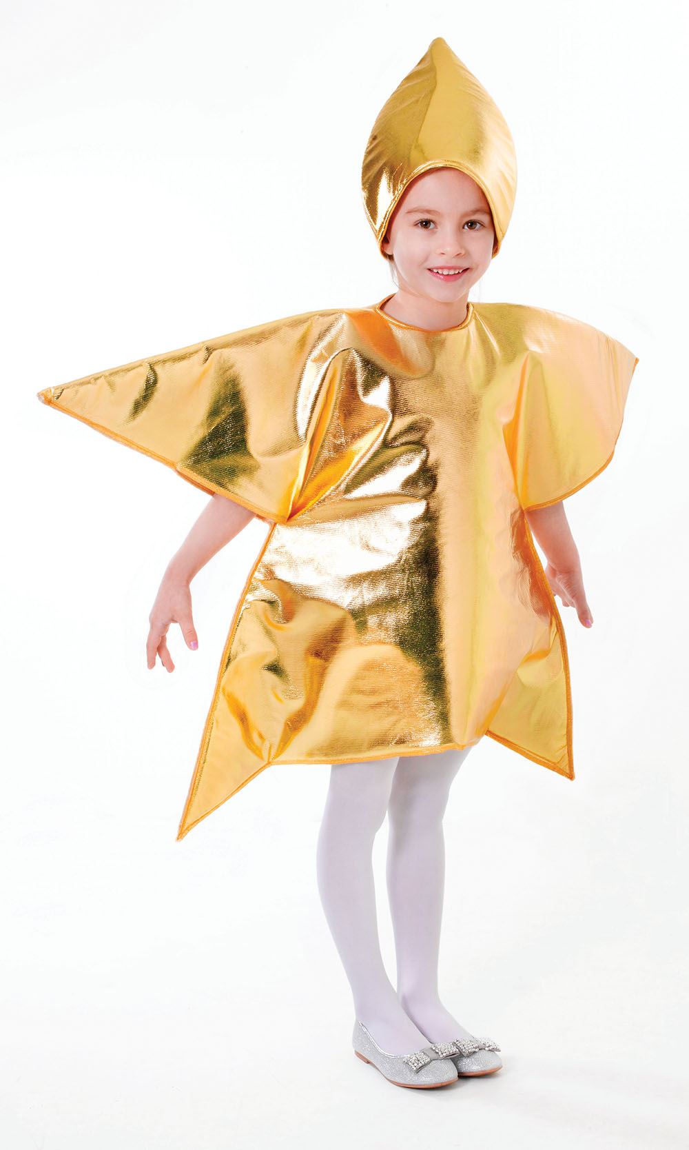 Gold Star, Childrens Fancy Dress Costume, Christmas, Kids/Boys/Girls