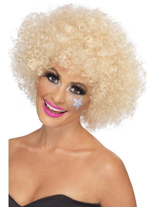 Short Blonde Afro Wig 70s Funky Blonde Afro Wig Unisex Ebay