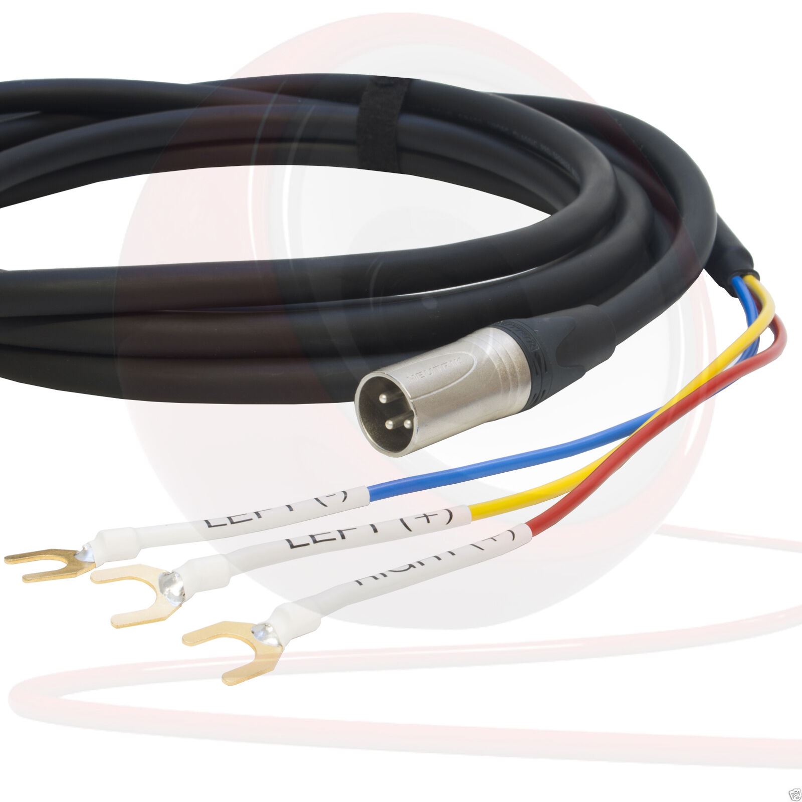 REL 3 Wire Sub Speaker Cable. Neutrik Male XLR to Spade end. Sub eBay