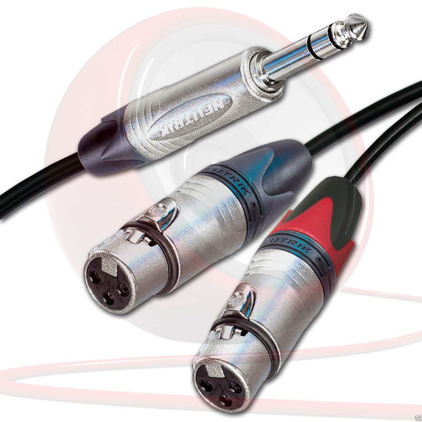 Neutrik Stereo Jack to 2 x Neutrik Female XLRs, Sommer ONYX 2025 Black