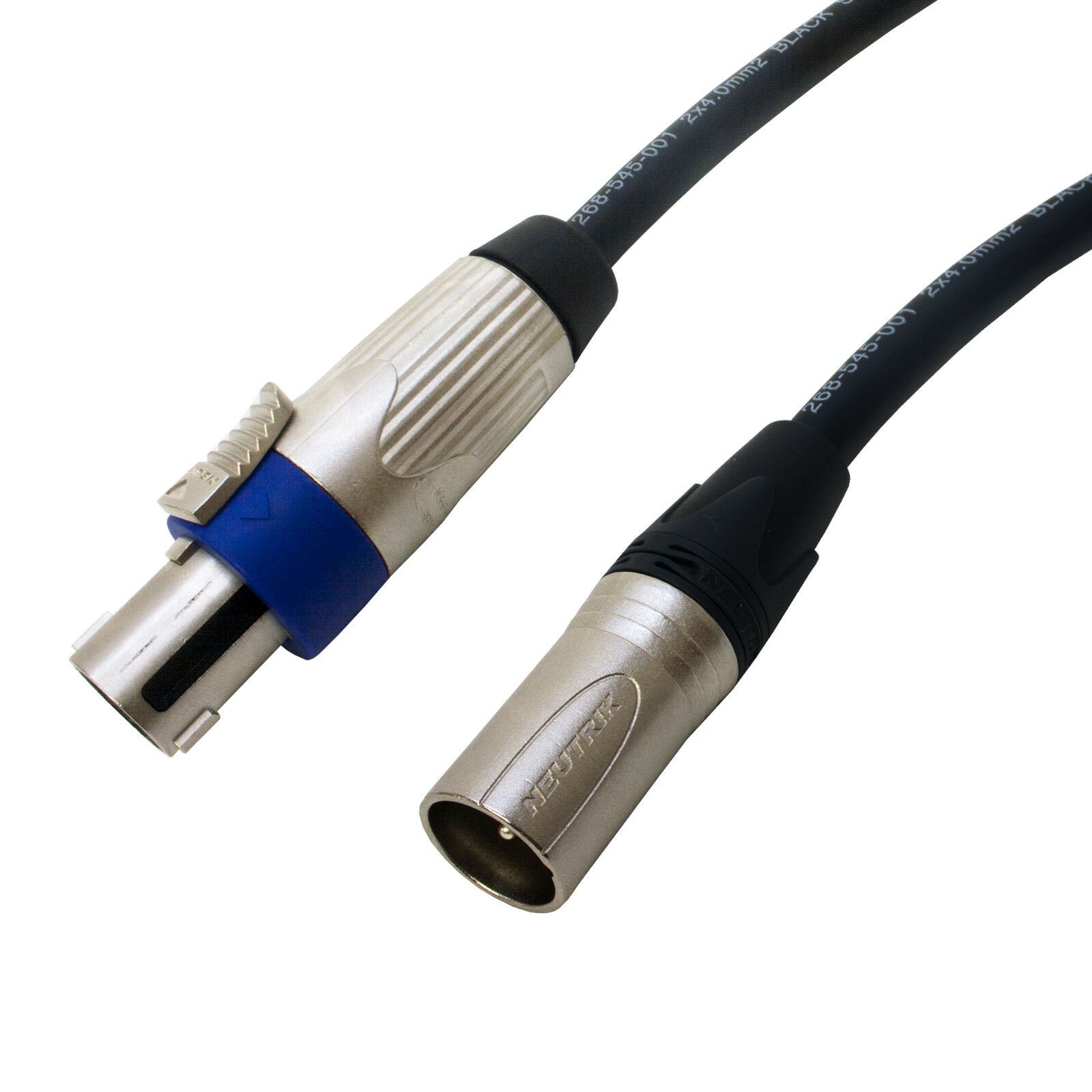 Tour Grade Van Damme Speakon to Male XLR PA Speaker Cable. 1.5mm, 2.5mm