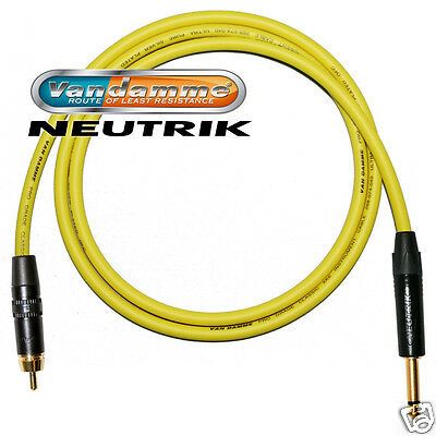 Gold RCA to 6.3 mm JACK audio cable. Long Jack to Phono Lead. Van Damme, Neutrik - Picture 11 of 11