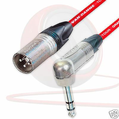 Neutrik Angled TRS Jack to Male XLR Lead. Van Damme STARQUAD Balanced Cable 5m - Picture 10 of 12