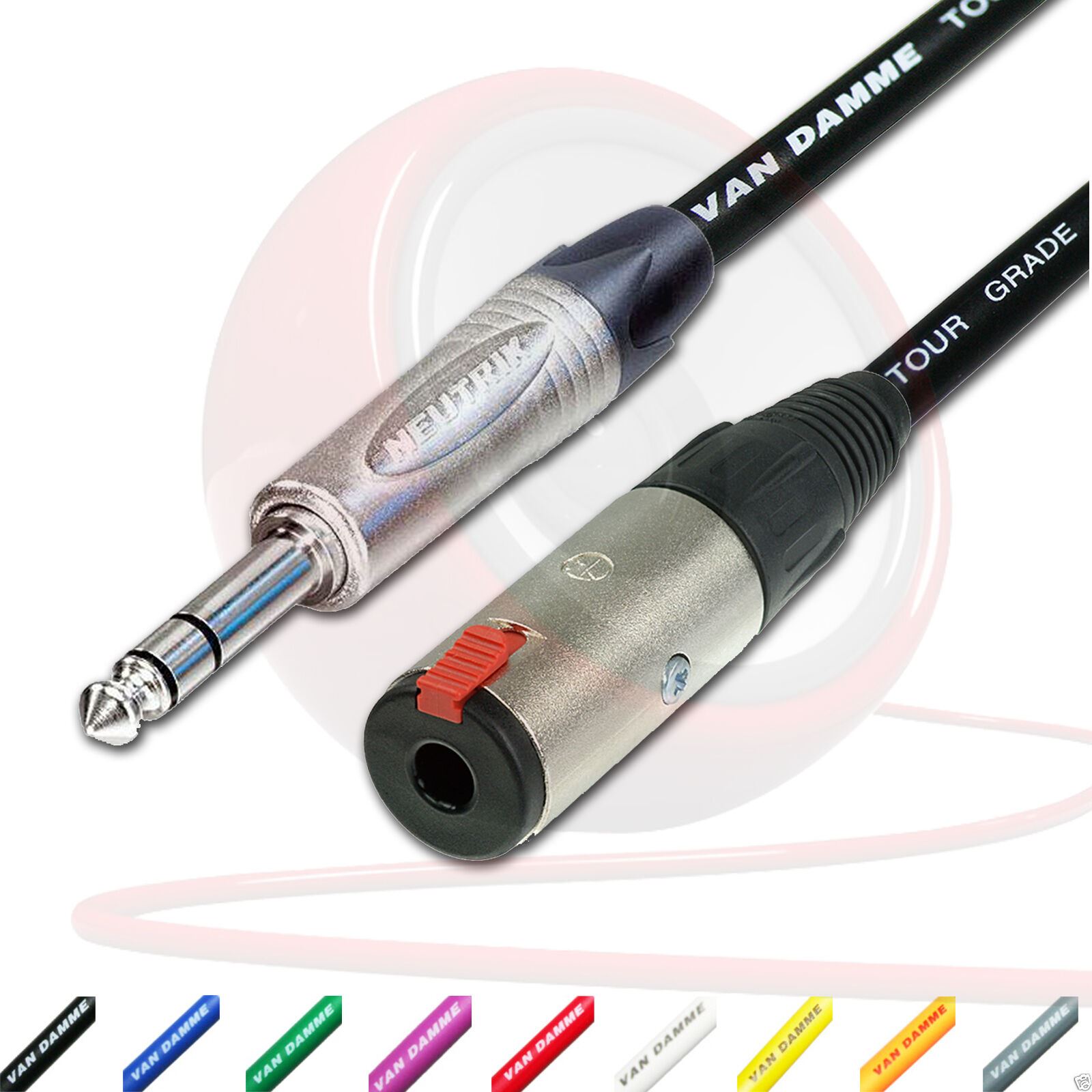 Male ¼" Jack to Female Jack Socket. EXTENSION. 6.35mm TRS Stereo