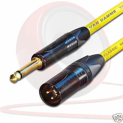 Male XLR to Jack Cable. Long Mono Jack lead. Unbalanced Van Damme Neutrik Guitar - Picture 11 of 11